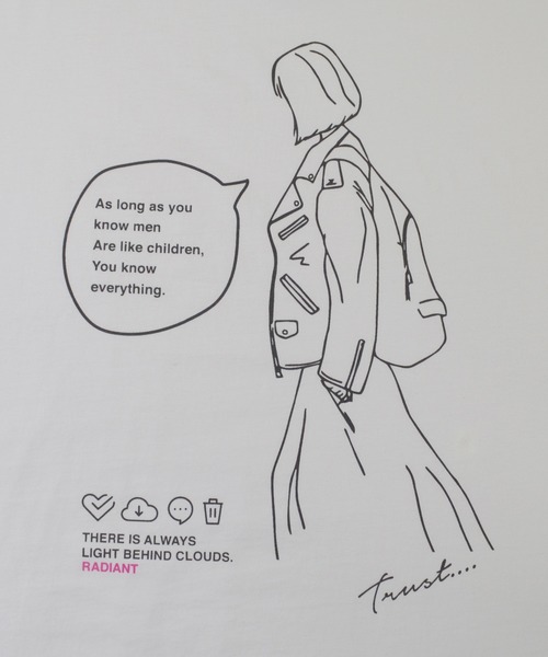 Confirm（コンファーム）の「Confirm / コンファーム ガールオリジナルイラスト ビッグシルエットロンT（Tシャツ/カットソー・メンズ・ホワイト/チャコールグレー/ブラック/ベージュ/サックスブルー/グリーン/ミント/ホワイト系その他/ホワイト系その他2・M/L）」の18枚目の写真