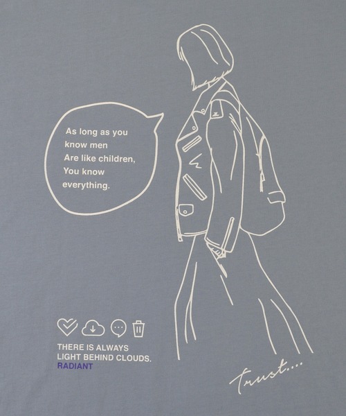 Confirm（コンファーム）の「Confirm / コンファーム ガールオリジナルイラスト ビッグシルエットロンT（Tシャツ/カットソー・メンズ・ホワイト/チャコールグレー/ブラック/ベージュ/サックスブルー/グリーン/ミント/ホワイト系その他/ホワイト系その他2・M/L）」の21枚目の写真