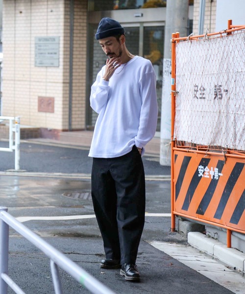 Blue Standard （ブルースタンダード）の「【BLUE STANDARD】アンクルワイドトラウザーパンツ　ワイドパンツ（その他パンツ・メンズ・ブラック/ベージュ/カーキ・MEDIUM/LARGE/X-LARGE）」の9枚目の写真