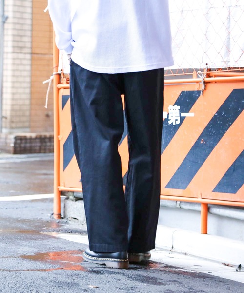 Blue Standard （ブルースタンダード）の「【BLUE STANDARD】アンクルワイドトラウザーパンツ　ワイドパンツ（その他パンツ・メンズ・ブラック/ベージュ/カーキ・MEDIUM/LARGE/X-LARGE）」の15枚目の写真
