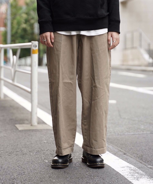 Blue Standard （ブルースタンダード）の「【BLUE STANDARD】アンクルワイドトラウザーパンツ　ワイドパンツ（その他パンツ・メンズ・ブラック/ベージュ/カーキ・MEDIUM/LARGE/X-LARGE）」の6枚目の写真
