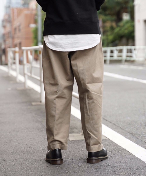 Blue Standard （ブルースタンダード）の「【BLUE STANDARD】アンクルワイドトラウザーパンツ　ワイドパンツ（その他パンツ・メンズ・ブラック/ベージュ/カーキ・MEDIUM/LARGE/X-LARGE）」の18枚目の写真