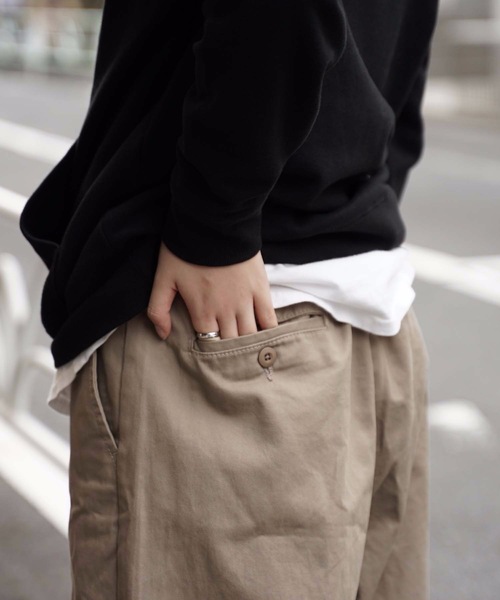 Blue Standard （ブルースタンダード）の「【BLUE STANDARD】アンクルワイドトラウザーパンツ　ワイドパンツ（その他パンツ・メンズ・ブラック/ベージュ/カーキ・MEDIUM/LARGE/X-LARGE）」の20枚目の写真