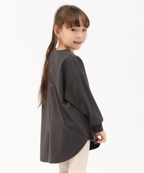 GLOBAL WORK（グローバルワーク）の「【キッズ】ヘビロッTEE/チュニック長袖/895779（Tシャツ/カットソー・キッズ・スカイブルー/オフホワイト/ダークグレー・110cm/100cm/120cm/130cm/140cm）」の3枚目の写真