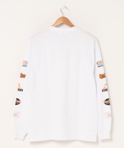 BEN DAVIS(ベンデイビス)の「WEGO/BEN DAVIS 袖プリントロゴロンT(Tシャツ/カットソー・メンズ・ホワイト/ブラック・MEDIUM/LARGE)」の4枚目の写真