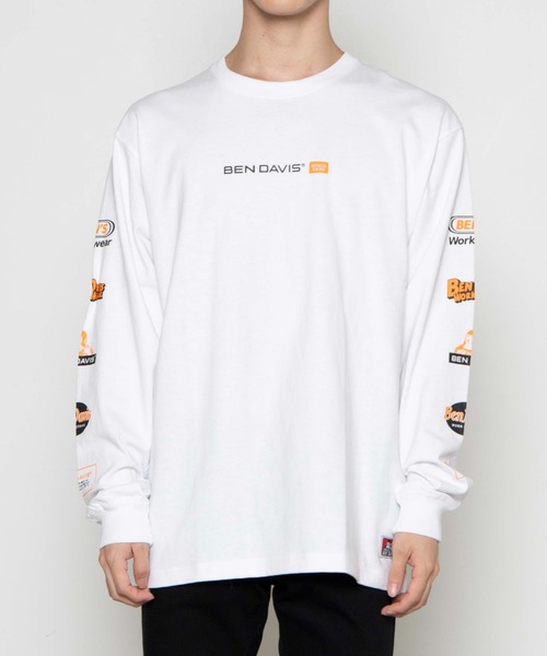 BEN DAVIS(ベンデイビス)の「WEGO/BEN DAVIS 袖プリントロゴロンT(Tシャツ/カットソー・メンズ・ホワイト/ブラック・MEDIUM/LARGE)」の11枚目の写真