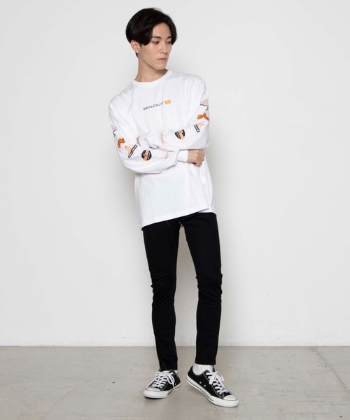 BEN DAVIS(ベンデイビス)の「WEGO/BEN DAVIS 袖プリントロゴロンT(Tシャツ/カットソー・メンズ・ホワイト/ブラック・MEDIUM/LARGE)」の7枚目の写真