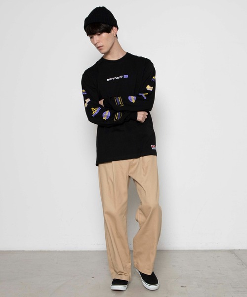 BEN DAVIS(ベンデイビス)の「WEGO/BEN DAVIS 袖プリントロゴロンT(Tシャツ/カットソー・メンズ・ホワイト/ブラック・MEDIUM/LARGE)」の8枚目の写真