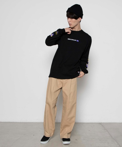 BEN DAVIS(ベンデイビス)の「WEGO/BEN DAVIS 袖プリントロゴロンT(Tシャツ/カットソー・メンズ・ホワイト/ブラック・MEDIUM/LARGE)」の10枚目の写真