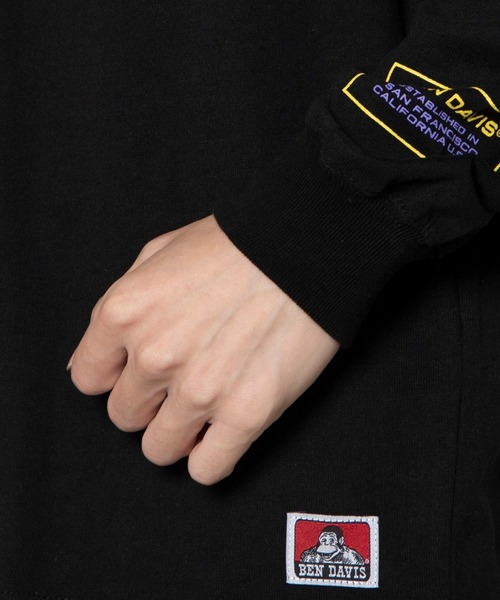 BEN DAVIS(ベンデイビス)の「WEGO/BEN DAVIS 袖プリントロゴロンT(Tシャツ/カットソー・メンズ・ホワイト/ブラック・MEDIUM/LARGE)」の18枚目の写真