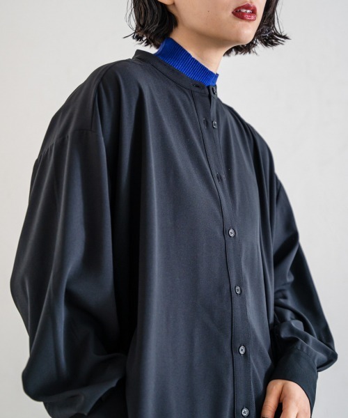 PAGEBOY（ページボーイ）の「バンドカラージョーゼットシャツ（シャツ/ブラウス・レディース・オフホワイト/ブラウン/ブラック・FREE）」の7枚目の写真