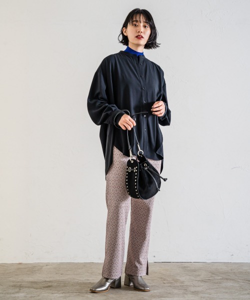 PAGEBOY（ページボーイ）の「バンドカラージョーゼットシャツ（シャツ/ブラウス・レディース・オフホワイト/ブラウン/ブラック・FREE）」の9枚目の写真