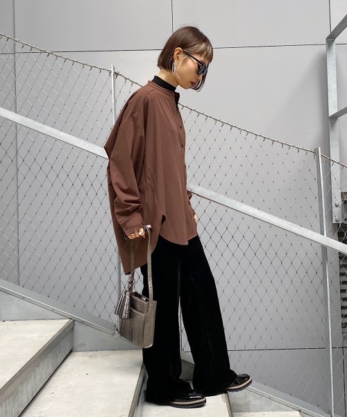 PAGEBOY（ページボーイ）の「バンドカラージョーゼットシャツ（シャツ/ブラウス・レディース・オフホワイト/ブラウン/ブラック・FREE）」の14枚目の写真