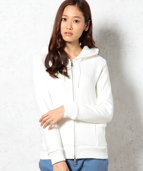 green label relaxing（グリーンレーベルリラクシング）の「GC T/C ボンバーヒート パーカー（パーカー・レディース・ホワイト/グレー・38/40）」の2枚目の写真