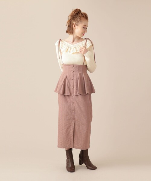 ME COUTURE（ミークチュール）の「フローラジャカードぺプラムスカート 