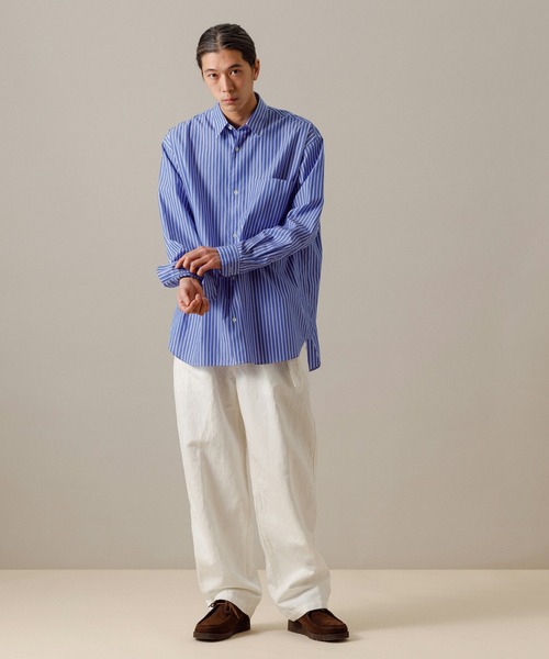 ADAM ET ROPE'(アダムエロペ)の「【コットン×和紙】ベルテッド ルーズテーパード ワークパンツ(その他パンツ・メンズ・ホワイト/ネイビー・M/L)」の13枚目の写真