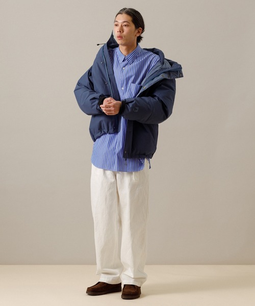 ADAM ET ROPE'(アダムエロペ)の「【コットン×和紙】ベルテッド ルーズテーパード ワークパンツ(その他パンツ・メンズ・ホワイト/ネイビー・M/L)」の12枚目の写真