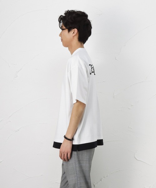 フェイクレイヤード コッパ―プリントTシャツ フェイクレイヤード コッパ―プリントTシャツ（27-01TG06-204