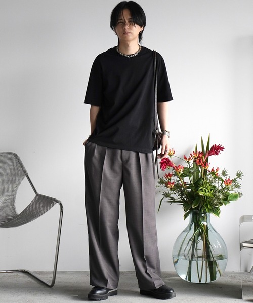 【WYM LIDNM / ウィム バイ リドム】 ブラックレザードレスシューズ SHARK SOLE COMBINATION SHOES（ドレスシューズ）｜WYM LIDNM