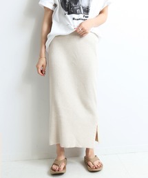 SLOBE IENA | ウォッシャブルコットンリブスカート【手洗い可能/ウエストゴム】◆(スカート)
