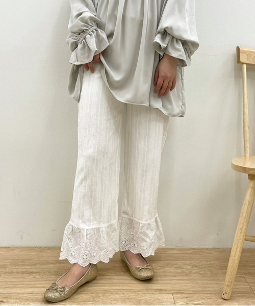 apres jour(アプレジュール)の「コットンレースパンツ【ZOZOTOWN限定アイテム】(その他パンツ・レディース・ブラック/オフホワイト・フリー/X-LARGE)」の5枚目の写真