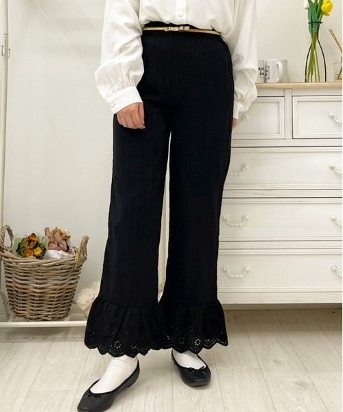 apres jour(アプレジュール)の「コットンレースパンツ【ZOZOTOWN限定アイテム】(その他パンツ・レディース・ブラック/オフホワイト・フリー/X-LARGE)」の8枚目の写真