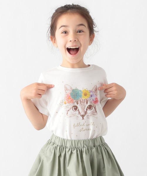 GLOBAL WORK（グローバルワーク）の「【キッズ】吸水速乾Girlsグラフィック/933568（Tシャツ/カットソー・キッズ・ライトピンク/チャコールグレー/ホワイト/オフホワイト/ホワイト系その他2/ホワイト系その他/ホワイト系その他3/スカイブルー/その他3/ライトパープル・100cm/110cm/120cm/130cm/140cm/150cm/160cm）」の2枚目の写真