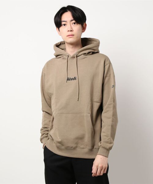 THE MORNING AFTER（ザ モーニング アフター）の「[ WOODS / ウッズ ]ビッグロゴPOパーカー（パーカー・メンズ・ブラック/杢グレー/ベージュ・MEDIUM/LARGE/X-LARGE）」の3枚目の写真