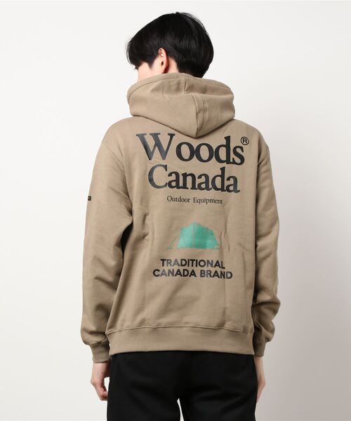 THE MORNING AFTER（ザ モーニング アフター）の「[ WOODS / ウッズ ]ビッグロゴPOパーカー（パーカー・メンズ・ブラック/杢グレー/ベージュ・MEDIUM/LARGE/X-LARGE）」の4枚目の写真