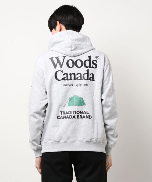 THE MORNING AFTER（ザ モーニング アフター）の「[ WOODS / ウッズ ]ビッグロゴPOパーカー（パーカー・メンズ・ブラック/杢グレー/ベージュ・MEDIUM/LARGE/X-LARGE）」の6枚目の写真