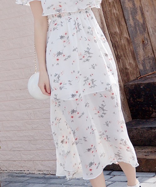 LUGG NAGG(ラグナグ)の「オフショルダーシフォンマキシワンピース(ワンピース・レディース・ライトグリーン/ホワイト系その他/ブラック/ブルー系その他/ピンク系その他/グレー系その他/ベージュ系その他/ライトブルー/レッド・MEDIUM/X-LARGE/LARGE)」の17枚目の写真