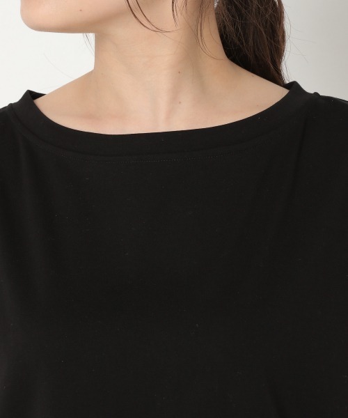 mysty woman(ミスティウーマン)の「バックホールギャザープルオーバー 944564(Tシャツ/カットソー・レディース・オフホワイト/ブラック/ライトオレンジ系・FREE)」の5枚目の写真