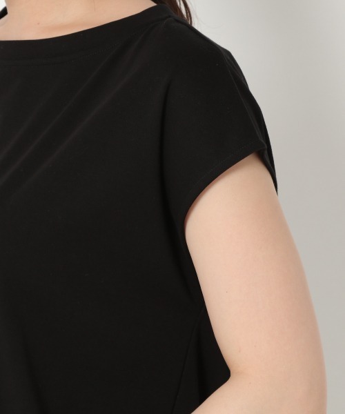mysty woman(ミスティウーマン)の「バックホールギャザープルオーバー 944564(Tシャツ/カットソー・レディース・オフホワイト/ブラック/ライトオレンジ系・FREE)」の21枚目の写真