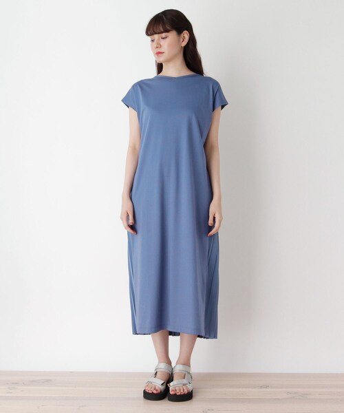 pink adobe（ピンクアドベ）の「◆【M-LL/2WAY】シルケットプリーツ使いワンピース（ワンピース・レディース・ブラウン系/ブルー/ブラック/カーキ・40/38/42）」の8枚目の写真