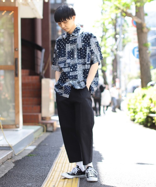 BeAMS DOT（ビームスドット）の「【WEB限定】BeAMS DOT / ヴィンテージ風 バンダナオーバーシャツ（シャツ/ブラウス・メンズ・ブラック/ネイビー・MEDIUM/LARGE）」の4枚目の写真