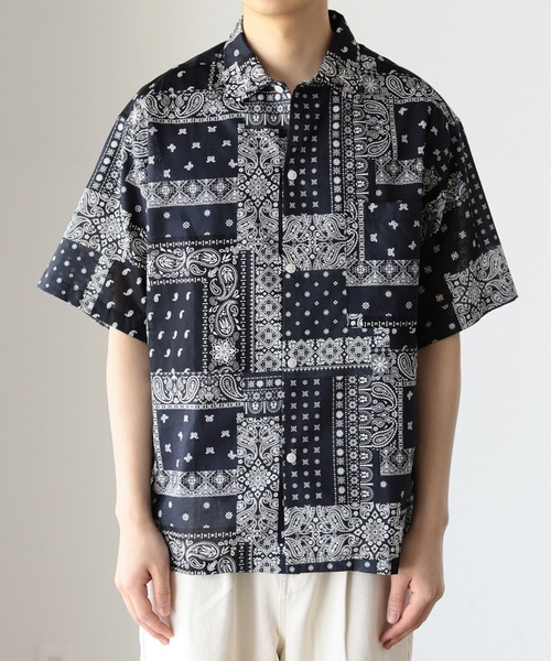 BeAMS DOT（ビームスドット）の「【WEB限定】BeAMS DOT / ヴィンテージ風 バンダナオーバーシャツ（シャツ/ブラウス・メンズ・ブラック/ネイビー・MEDIUM/LARGE）」の10枚目の写真