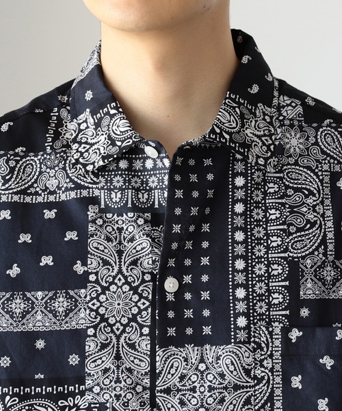 BeAMS DOT（ビームスドット）の「【WEB限定】BeAMS DOT / ヴィンテージ風 バンダナオーバーシャツ（シャツ/ブラウス・メンズ・ブラック/ネイビー・MEDIUM/LARGE）」の7枚目の写真