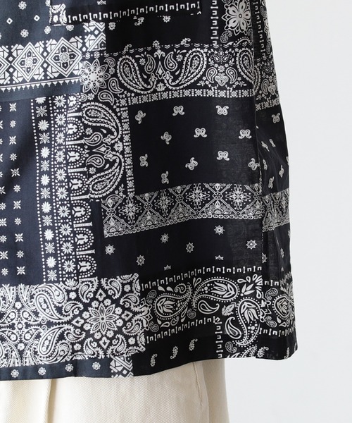 BeAMS DOT（ビームスドット）の「【WEB限定】BeAMS DOT / ヴィンテージ風 バンダナオーバーシャツ（シャツ/ブラウス・メンズ・ブラック/ネイビー・MEDIUM/LARGE）」の9枚目の写真