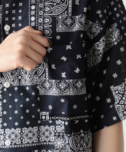 BeAMS DOT（ビームスドット）の「【WEB限定】BeAMS DOT / ヴィンテージ風 バンダナオーバーシャツ（シャツ/ブラウス・メンズ・ブラック/ネイビー・MEDIUM/LARGE）」の16枚目の写真
