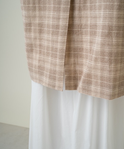 Kastane（カスタネ）の「チェックジャガードジャケット（テーラードジャケット・レディース・グリーン系その他/ライトベージュ・FREE）」の12枚目の写真