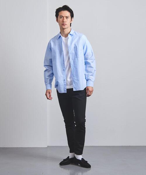 UNITED ARROWS（ユナイテッドアローズ）の「＜UNITED ARROWS＞ コットン/リネン スラブ ポプリン レギュラーカラー（シャツ/ブラウス・メンズ・ライトブルー/ホワイト/ネイビー・X-LARGE/MEDIUM/SMALL/LARGE）」の12枚目の写真