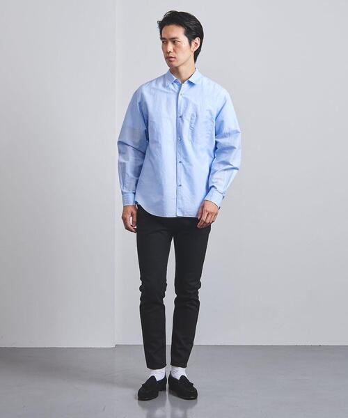 UNITED ARROWS（ユナイテッドアローズ）の「＜UNITED ARROWS＞ コットン/リネン スラブ ポプリン レギュラーカラー（シャツ/ブラウス・メンズ・ライトブルー/ホワイト/ネイビー・X-LARGE/MEDIUM/SMALL/LARGE）」の9枚目の写真