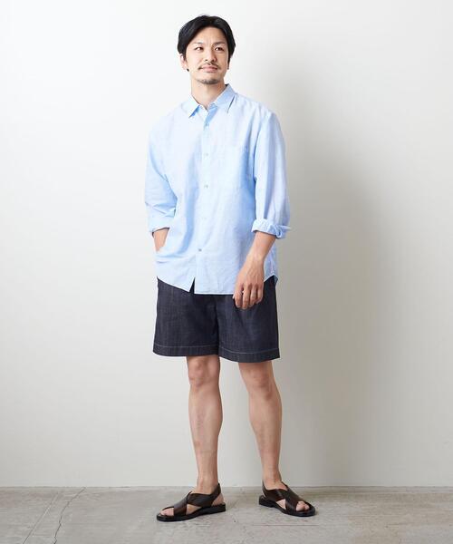 UNITED ARROWS（ユナイテッドアローズ）の「＜UNITED ARROWS＞ コットン/リネン スラブ ポプリン レギュラーカラー（シャツ/ブラウス・メンズ・ライトブルー/ホワイト/ネイビー・X-LARGE/MEDIUM/SMALL/LARGE）」の19枚目の写真