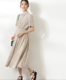 N.（N. Natural Beauty Basic） | 【S Size Line】◆スタンドネックシャーリング半袖ワンピース(ワンピース)