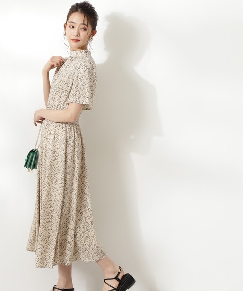 N.（N. Natural Beauty Basic）（エヌエヌナチュラルビューティーベーシック）の「【S Size Line】◆スタンドネックシャーリング半袖ワンピース（ワンピース・レディース・ブラック/ブルー/ナチュラル・SMALL/MEDIUM）」の9枚目の写真