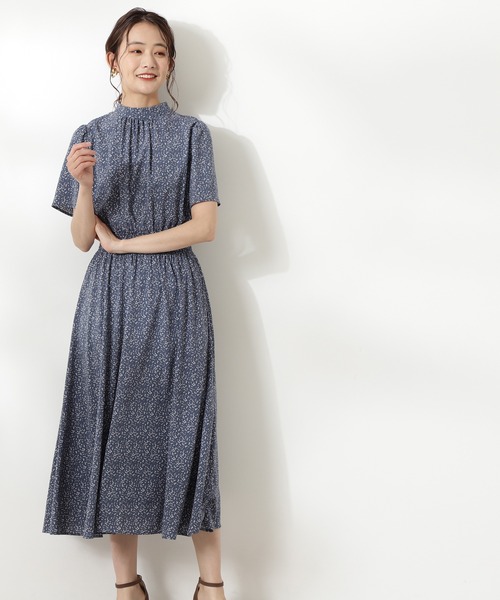 N.（N. Natural Beauty Basic）（エヌエヌナチュラルビューティーベーシック）の「【S Size Line】◆スタンドネックシャーリング半袖ワンピース（ワンピース・レディース・ブラック/ブルー/ナチュラル・SMALL/MEDIUM）」の11枚目の写真