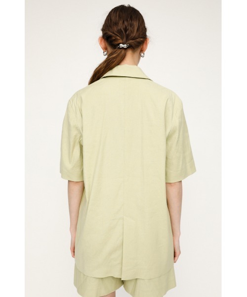 SLY(スライ)の「LINEN SHORT SLEEVE JK/リネンショートスリーブジャケット(テーラードジャケット・レディース・グリーン/アイボリー・FREE)」の12枚目の写真