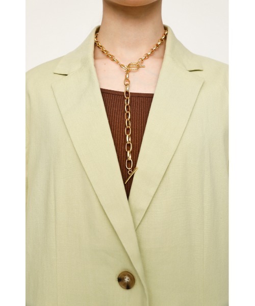 SLY(スライ)の「LINEN SHORT SLEEVE JK/リネンショートスリーブジャケット(テーラードジャケット・レディース・グリーン/アイボリー・FREE)」の13枚目の写真