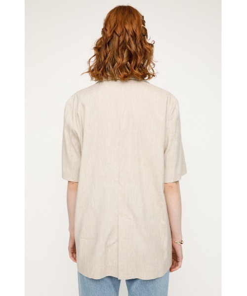 SLY(スライ)の「LINEN SHORT SLEEVE JK/リネンショートスリーブジャケット(テーラードジャケット・レディース・グリーン/アイボリー・FREE)」の7枚目の写真