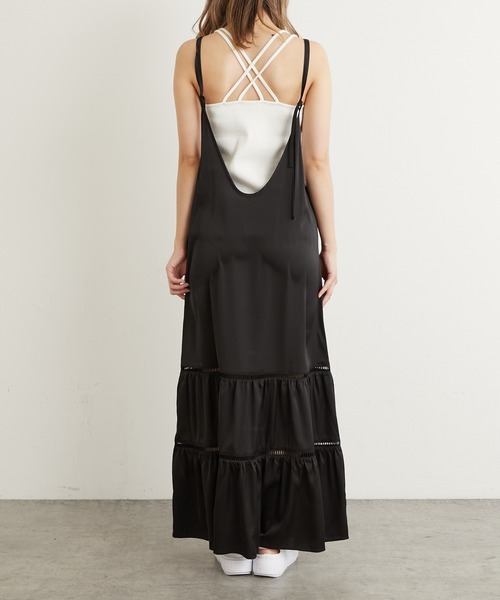 Lui's（ルイス）の「ダブルストラップはしごレースキャミワンピース（ワンピース・レディース・ブラック/ブルー/グリーン・FREE）」の12枚目の写真